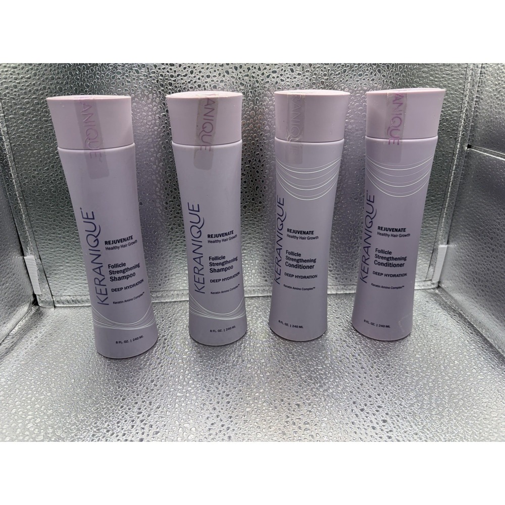 Lot of 4 Keranique Follicle Strengthening Shampoo & Conditioner- 8 oz
